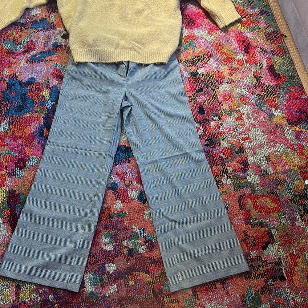 Plaid wide-leg pants